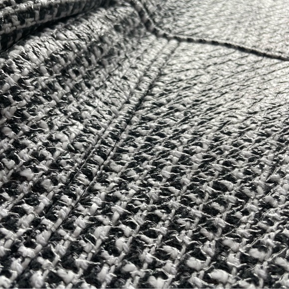Tibi Woven Houndstooth Black White Coated Jacket Pointed Collar Sample - Picture 14 of 15